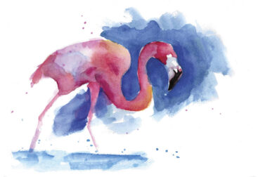 Picture of Flamingo Aquarel work